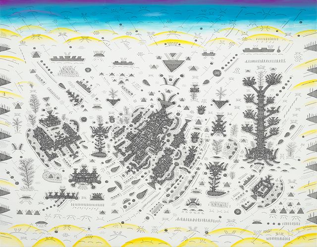 陽台城市文明系列-航母（未來）古厝（過去）摩天大樓（現在）的飄想的焦點圖